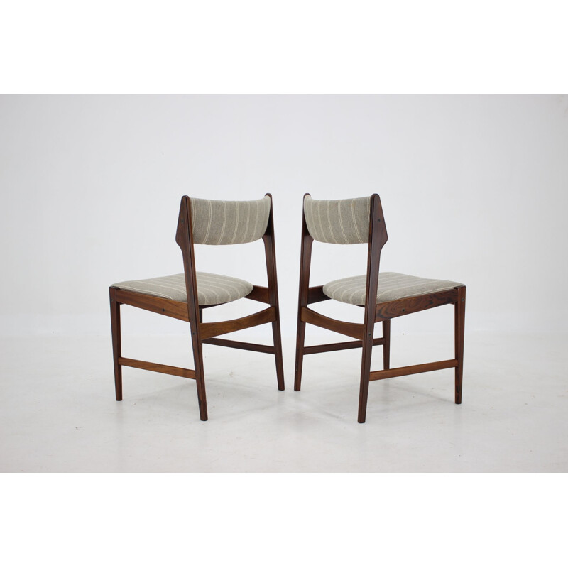 Set of 8 vintage solid rosewood chairs by Erich Buch, Denmark 1960s