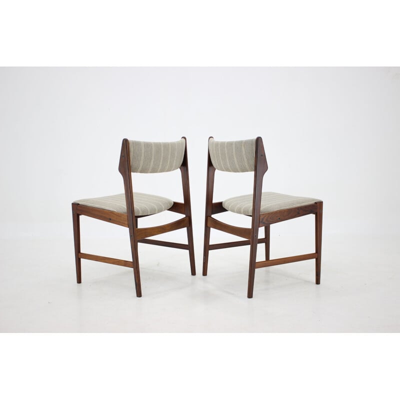 Set of 8 vintage solid rosewood chairs by Erich Buch, Denmark 1960s
