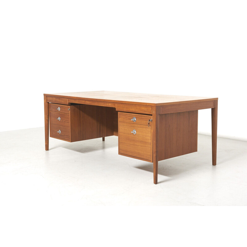 Vintage Diplomat teak desk by Finn Juhl for Cado, Denmark 1958