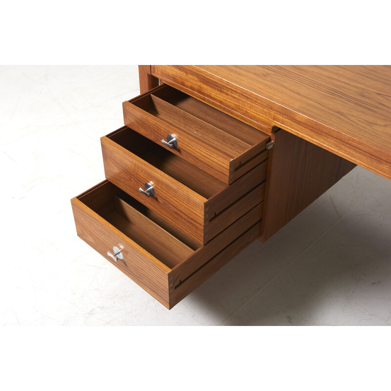 Vintage Diplomat teak desk by Finn Juhl for Cado, Denmark 1958