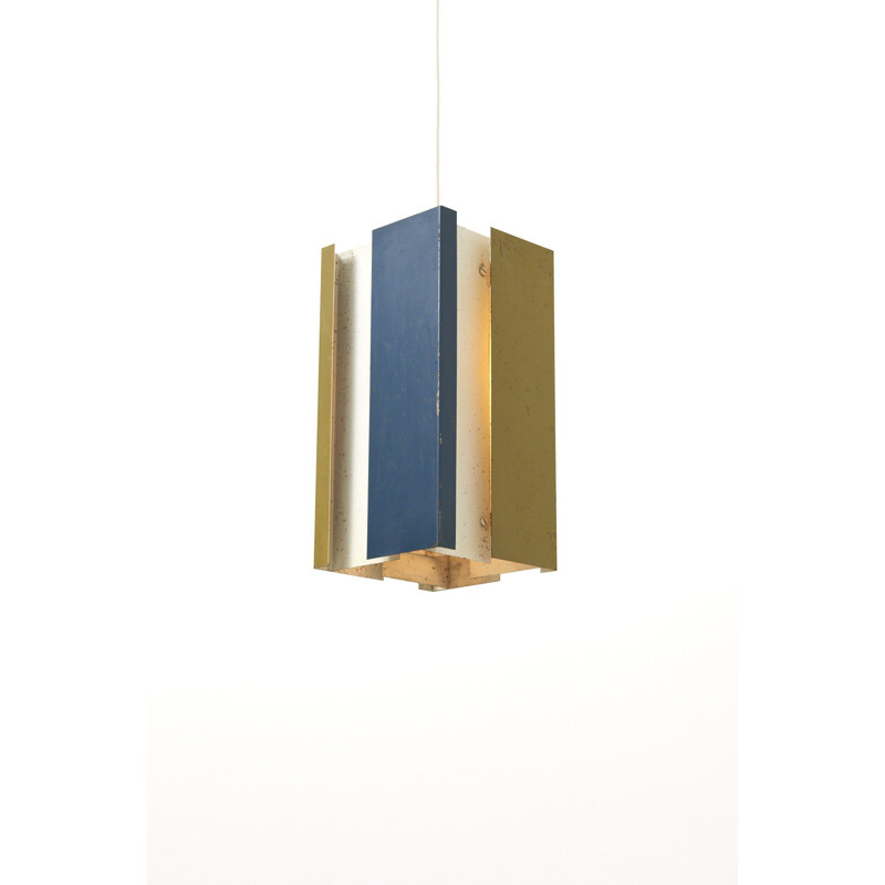 Vintage Modernist Pendant Lamp by J.J.M. Hoogervorst for Anvia, Netherlands 1950s