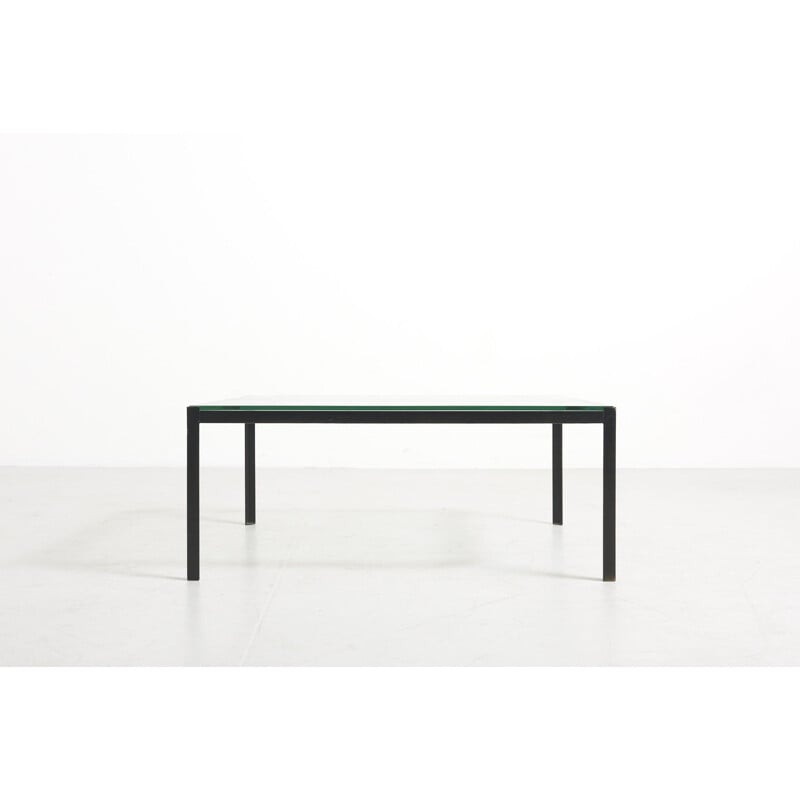 Vintage glass and steel coffee table by Floris Fiedeldij for Artimeta, Netherlands 1960