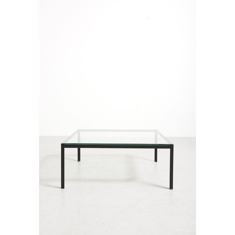 Vintage glass and steel coffee table by Floris Fiedeldij for Artimeta, Netherlands 1960
