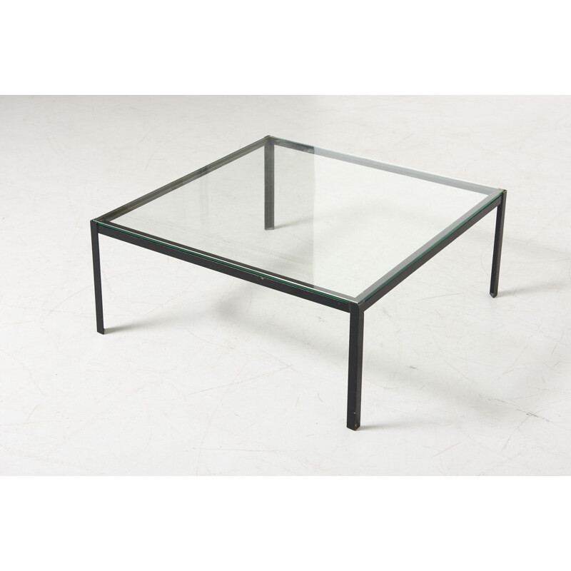 Vintage glass and steel coffee table by Floris Fiedeldij for Artimeta, Netherlands 1960