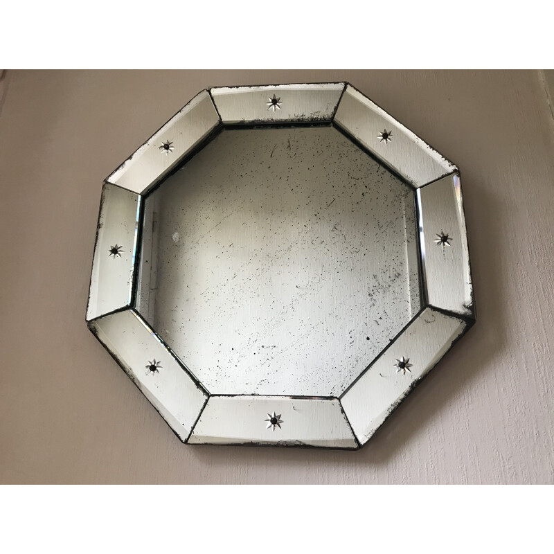 Vintage Venetian octagonal mirror 1940