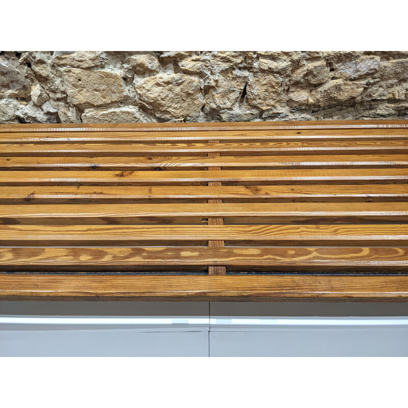 Vintage Cansado bench by Charlotte Perriand 1954s