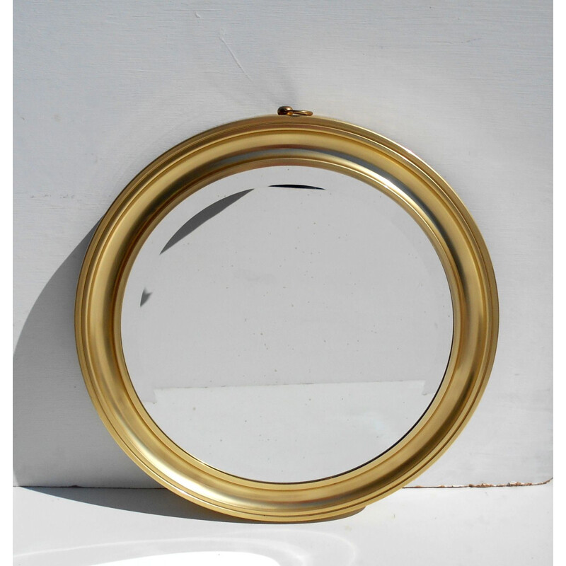 Vintage mirror with golden aluminum frame, Italy 1960