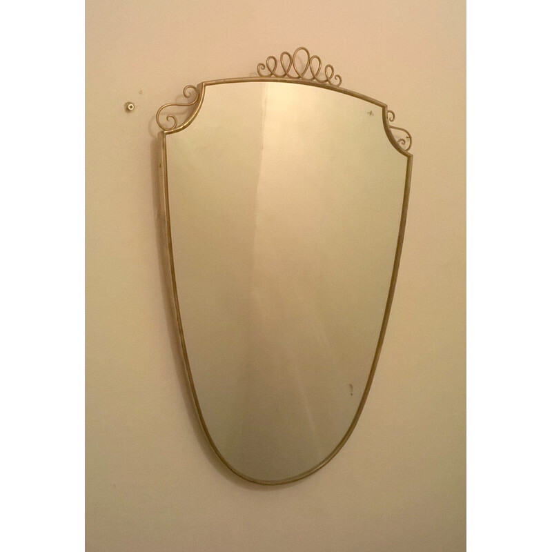 Vintage brass mirror, Italy 1940