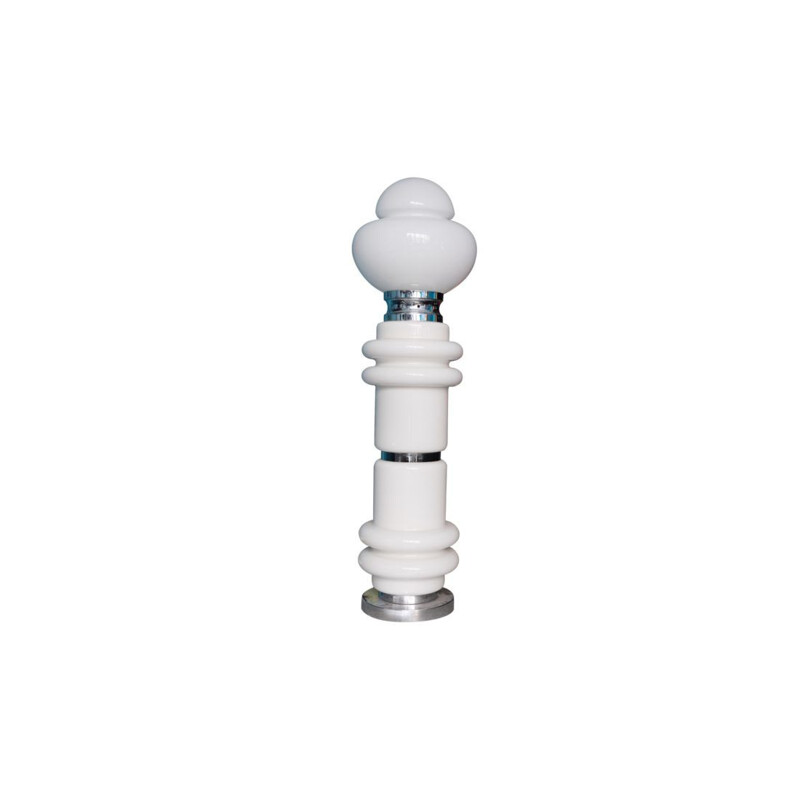 Lámpara de pie vintage de cristal blanco de Carlo Nason para Mazzega