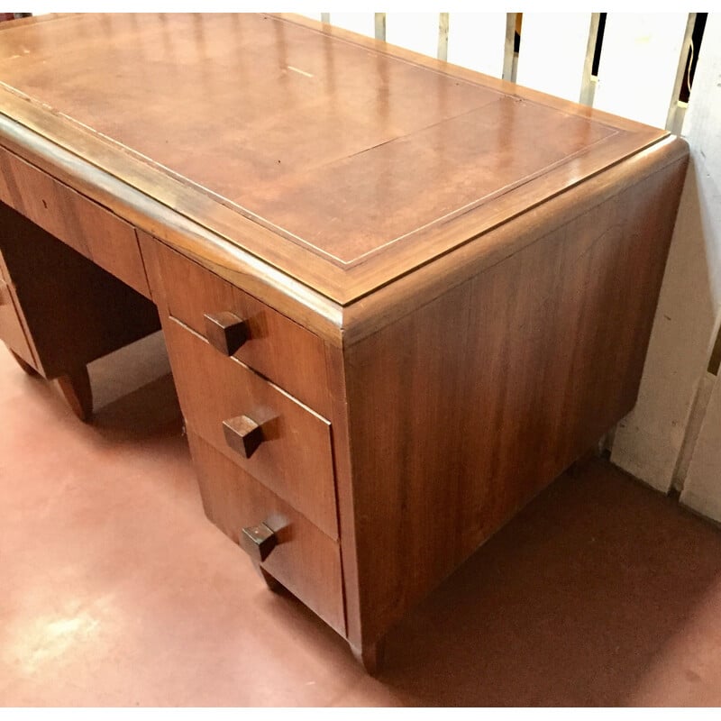 Vintage art deco desk and its matching armchair