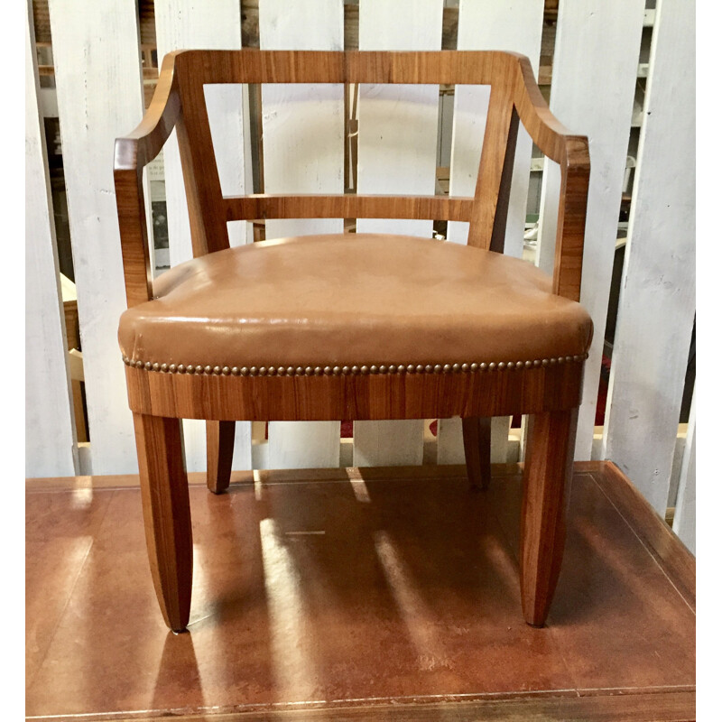 Vintage art deco desk and its matching armchair