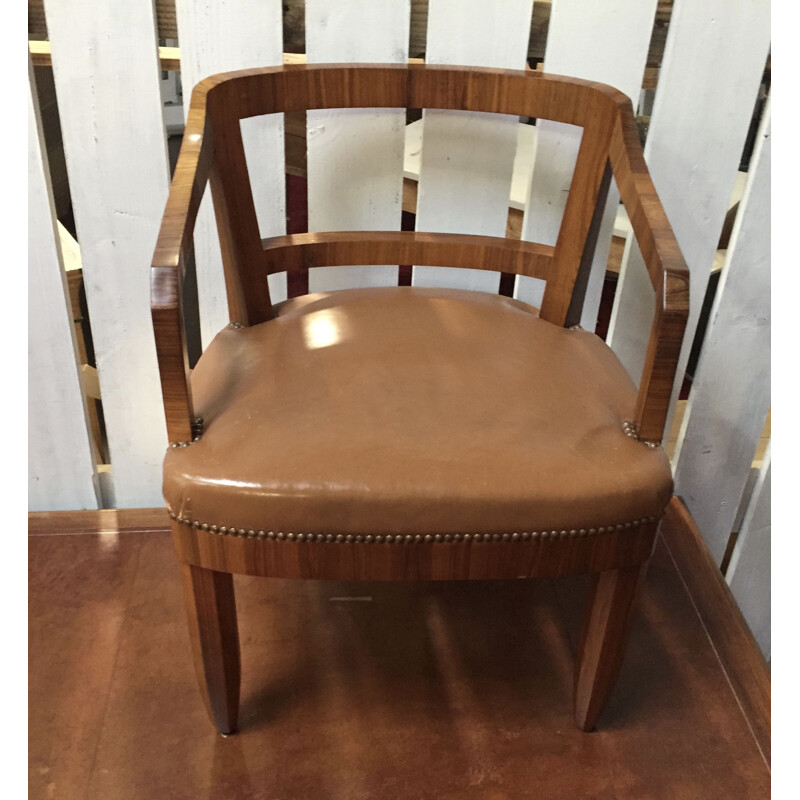 Vintage art deco desk and its matching armchair