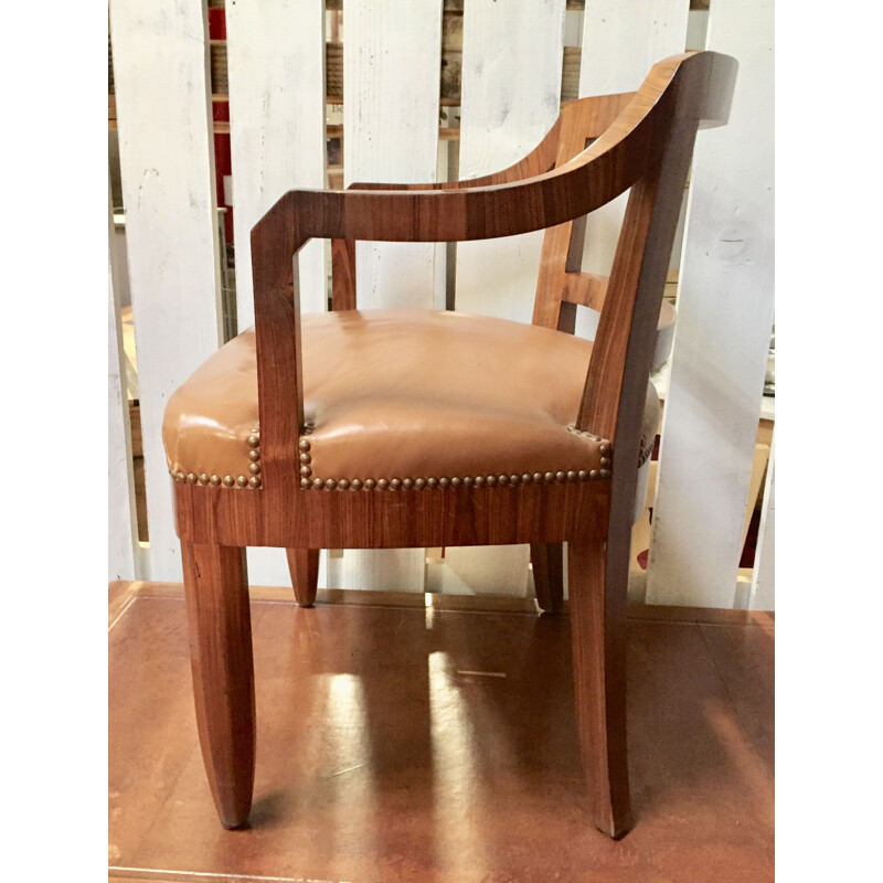 Vintage art deco desk and its matching armchair