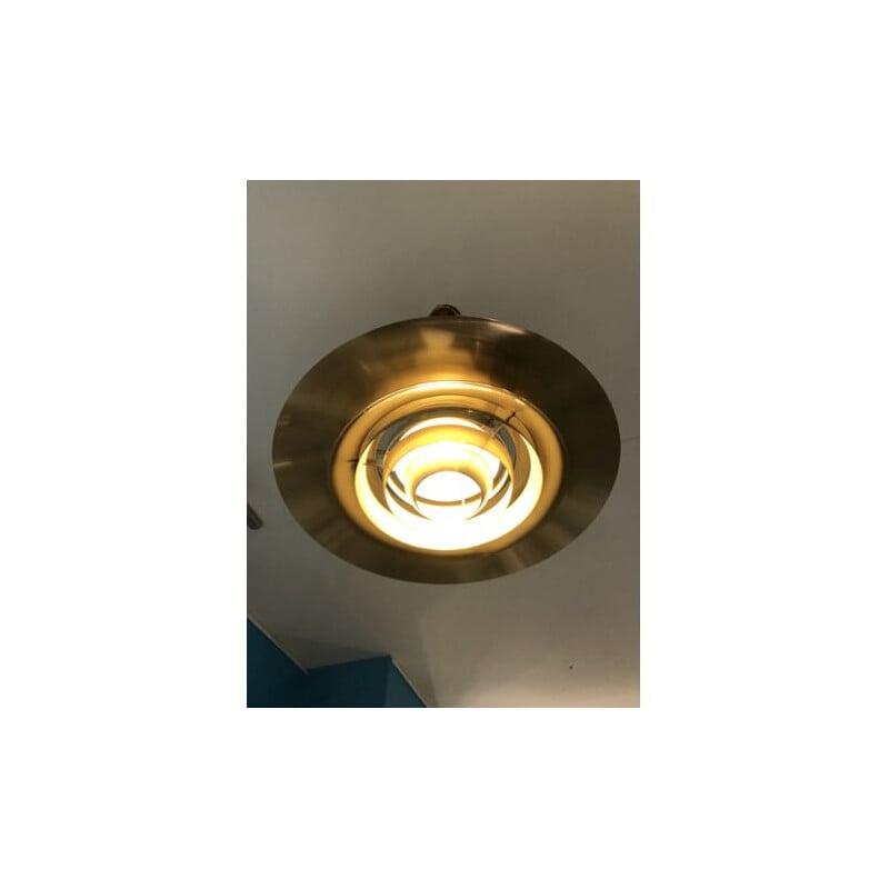 Vintage brass hanging lamp Kastholm Preben Fabricius danish