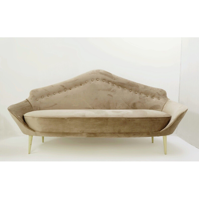 Italienisches Vintage-Sofa mit spitzem Rücken