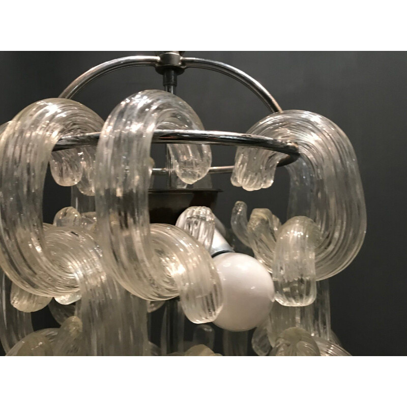 Lámpara vintage de cristal de Murano por Carlo Nason para Murano 1970