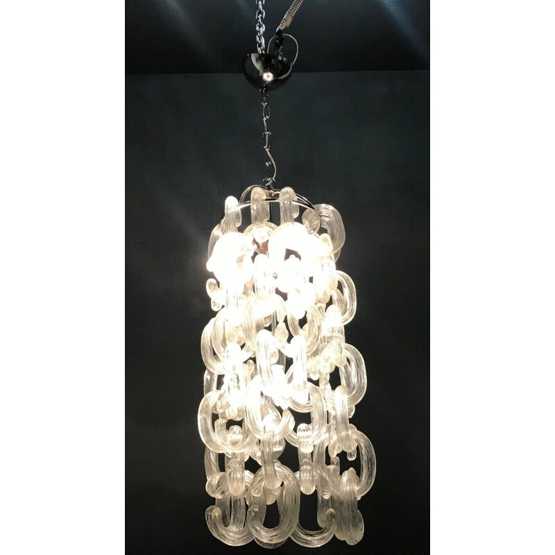Vintage Murano Glass Chandelier by Carlo Nason for Murano 1970s