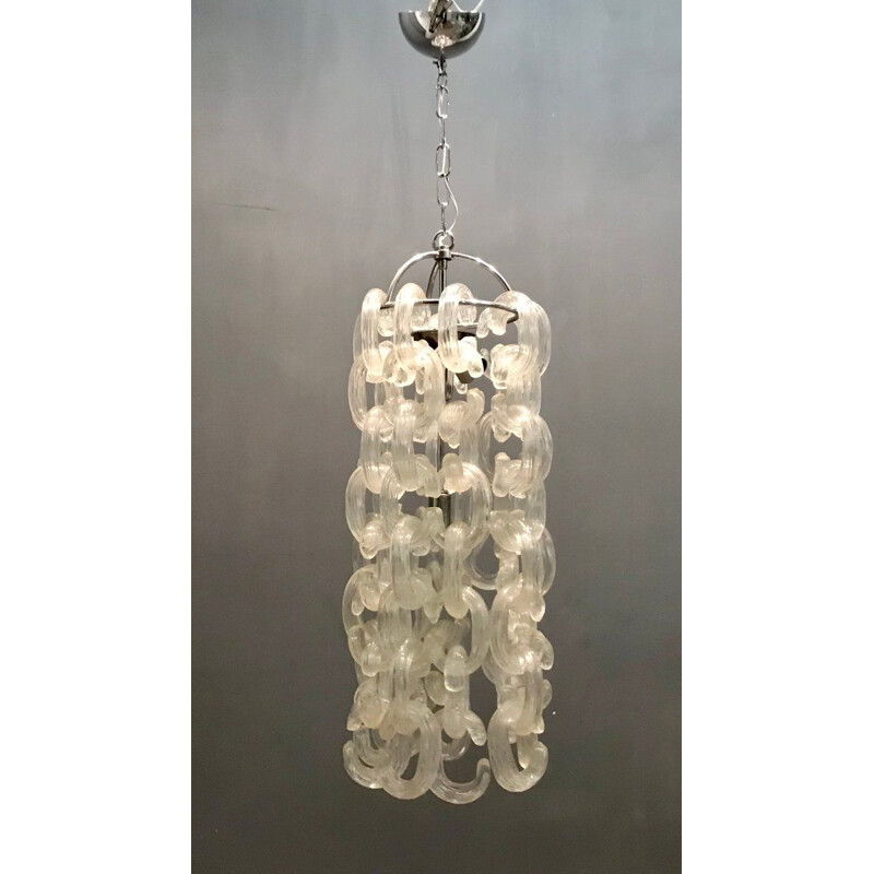 Vintage Murano Glass Chandelier by Carlo Nason for Murano 1970s