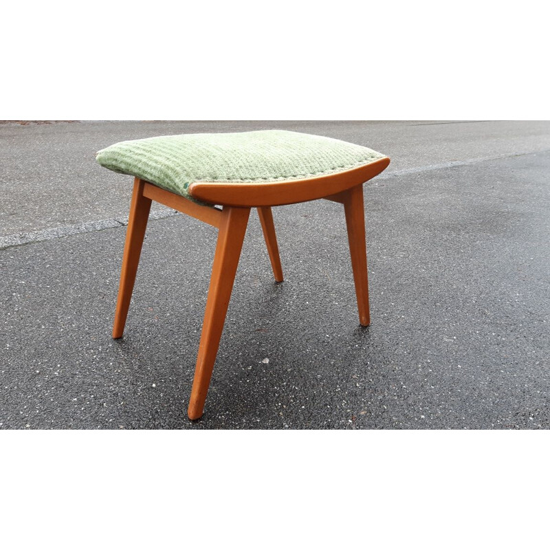 Pair of Ottomans or vintage solid beech footrests