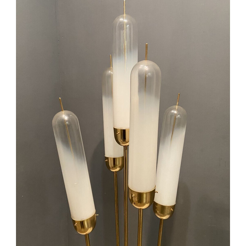 Vintage Murano Glass Brass Floor Lamp by Carlo Nason