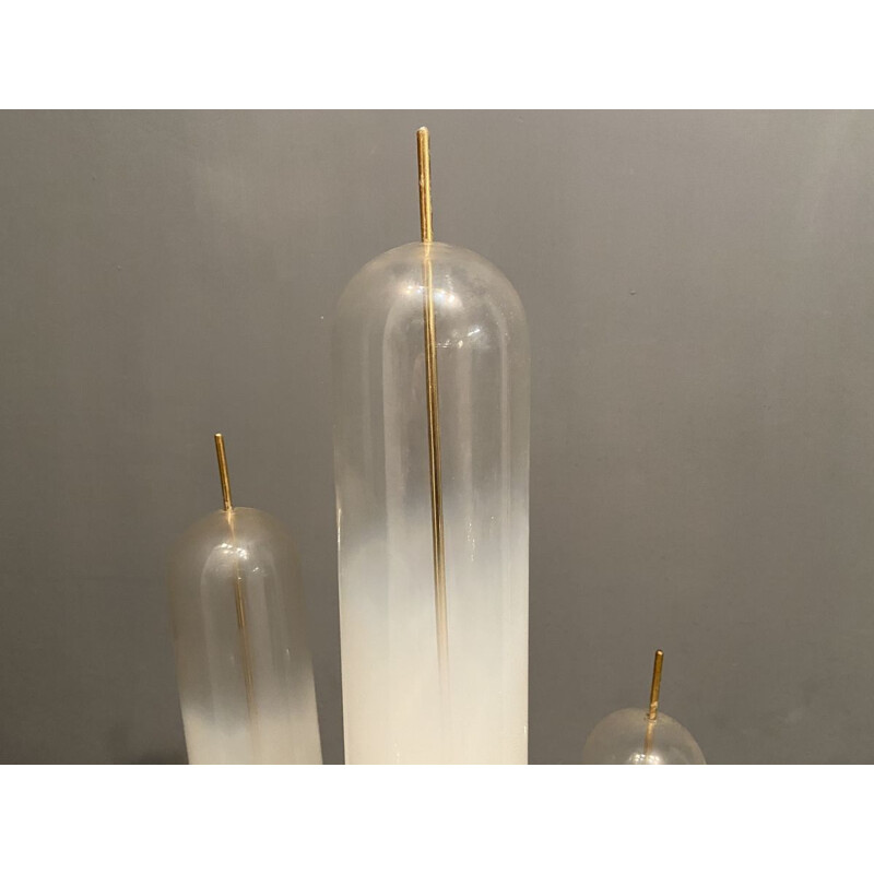 Vintage Murano Glass Brass Floor Lamp by Carlo Nason