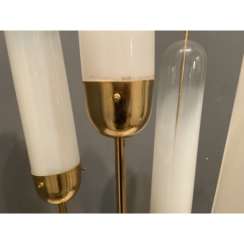 Vintage Murano Glass Brass Floor Lamp by Carlo Nason