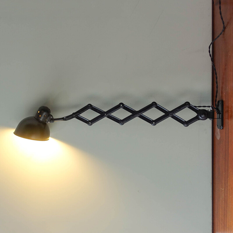 Vintage Kaiser Idell 6718 Scissor Arm Wall Lamp 1930s