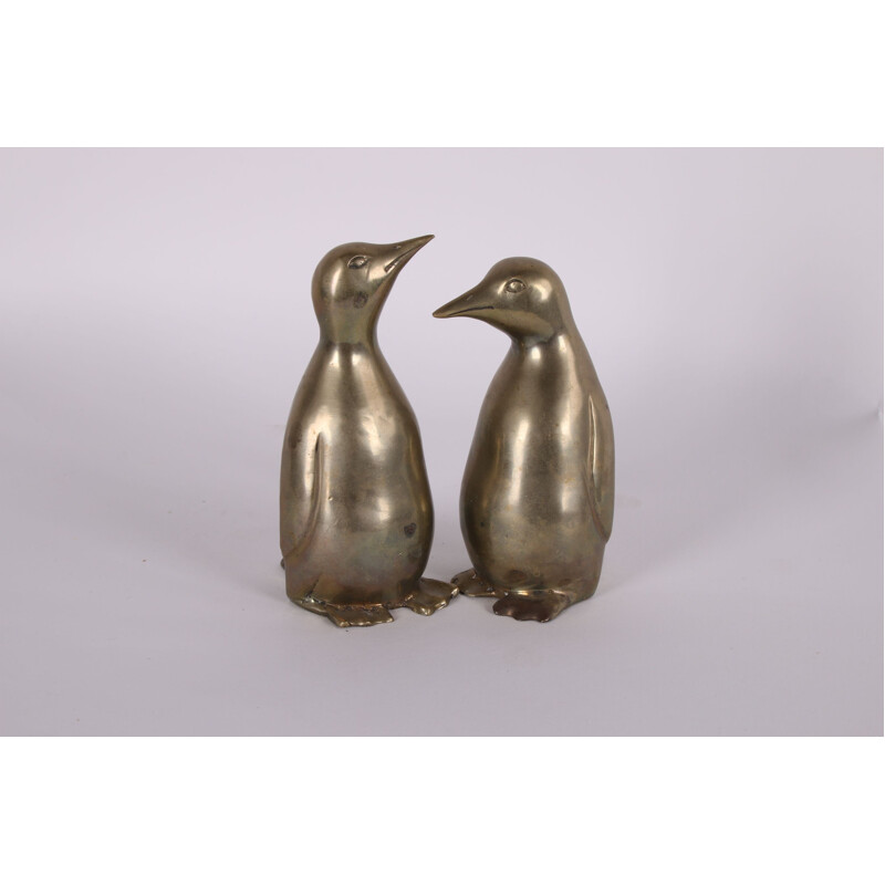 Pair of vintage Brass Pinguin, Scandinavia 1960s