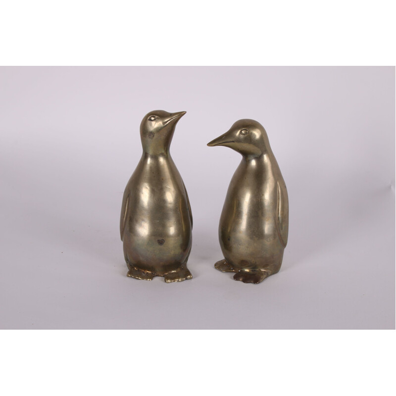 Pair of vintage Brass Pinguin, Scandinavia 1960s