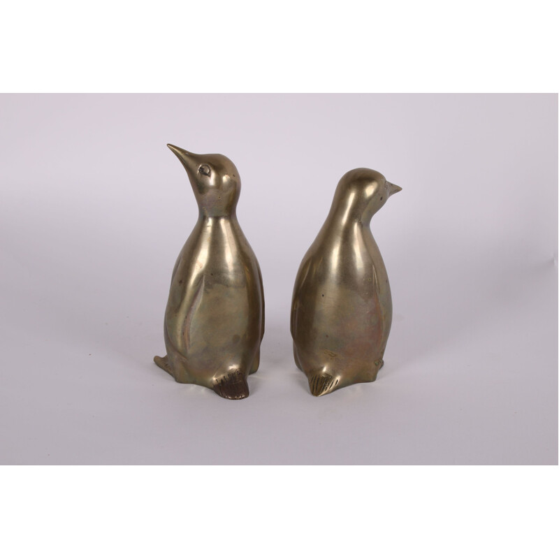 Pair of vintage Brass Pinguin, Scandinavia 1960s