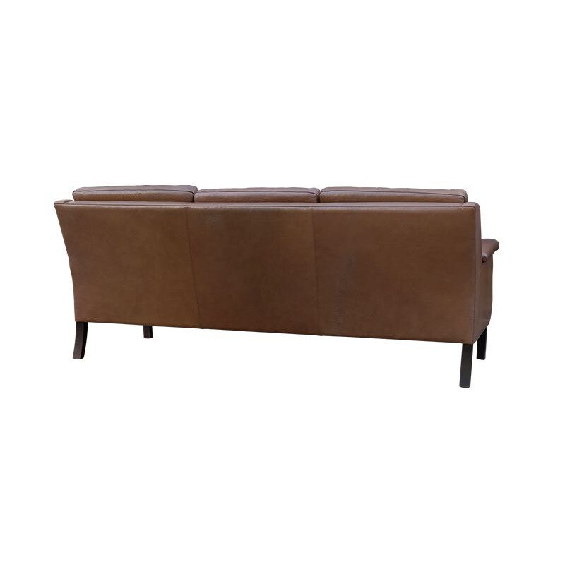 Vintage brown 3-seater sofa 1950s