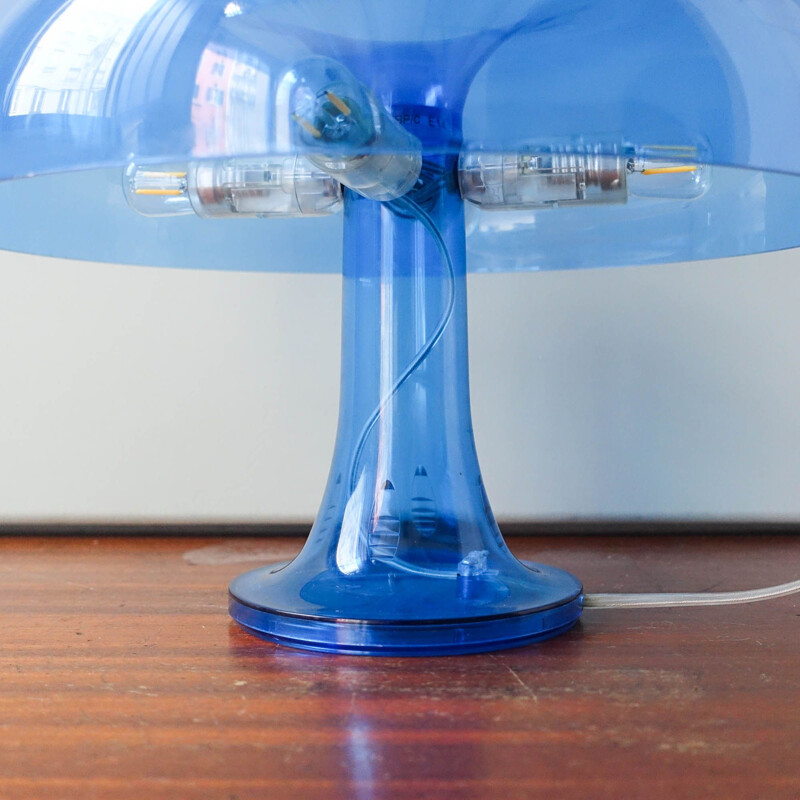 Vintage Blue Nessino Table Lamp by Giancarlo Mattioli for Artemide 1967s