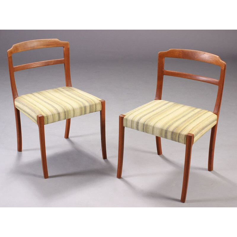 Set of 6 vintage Teak Dining Chairs By Ole Wanscher 1960s