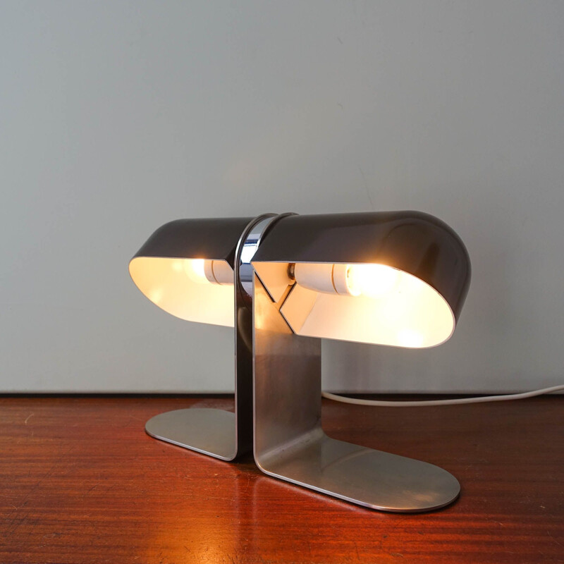 André Ricard Table Lamp for METALARTE, in Wengué color. Spain 1973
