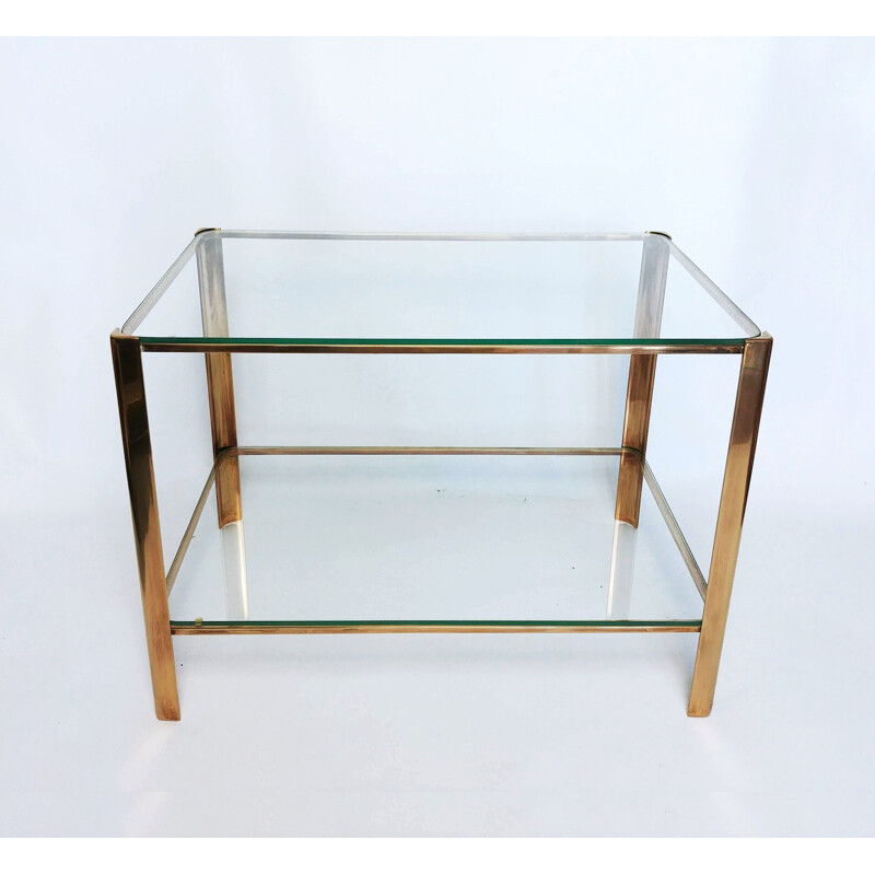 Vintage Jacques Quinet side table for Maison Malabert in bronze 1960s