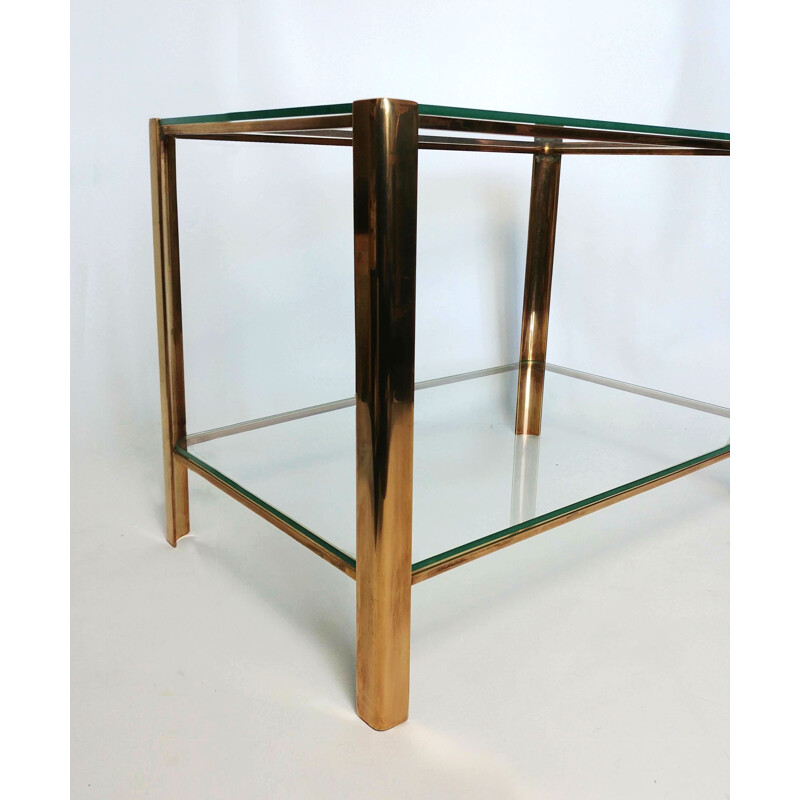 Vintage Jacques Quinet side table for Maison Malabert in bronze 1960s