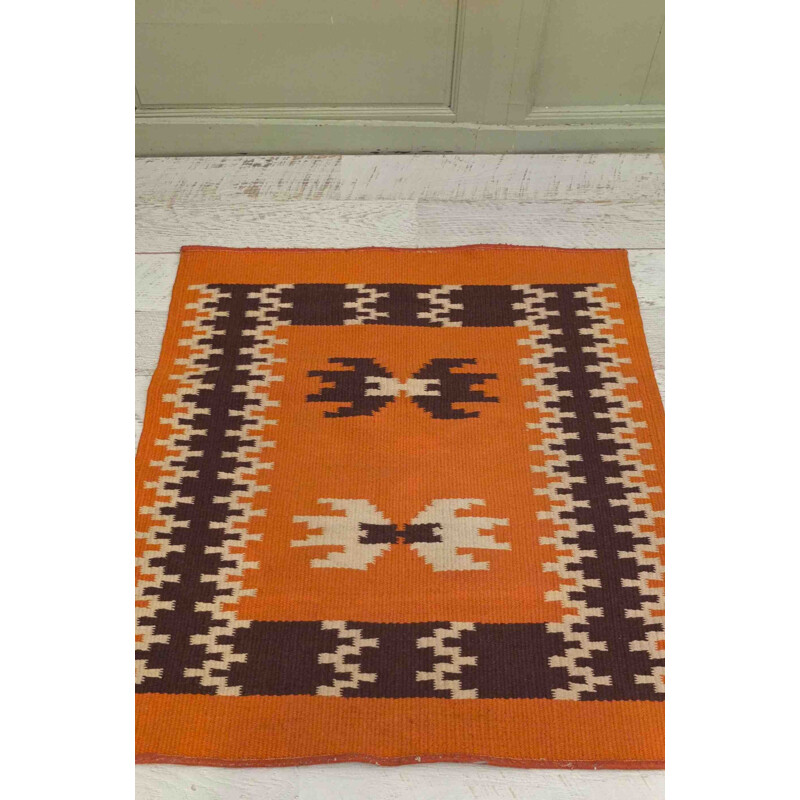 Vintage wool carpet, Czechoslovakia 1960