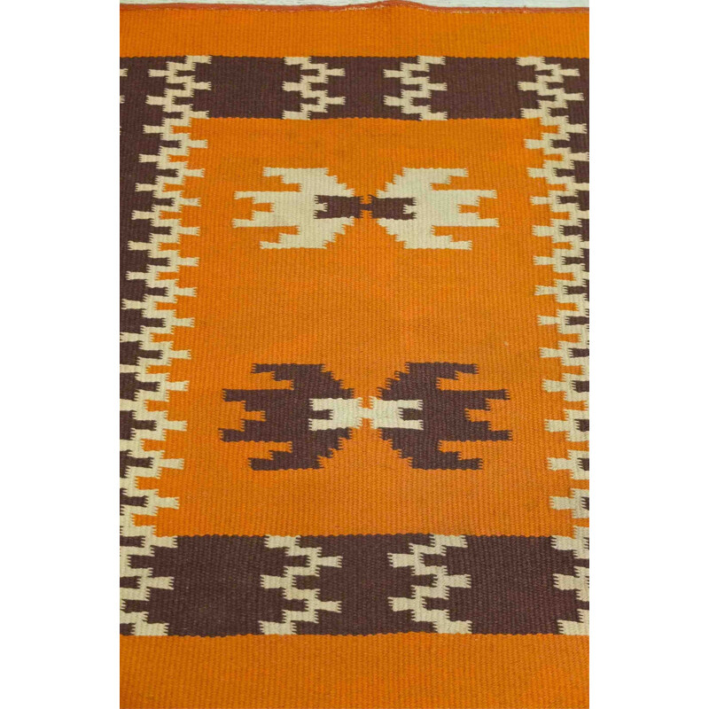 Vintage wool carpet, Czechoslovakia 1960