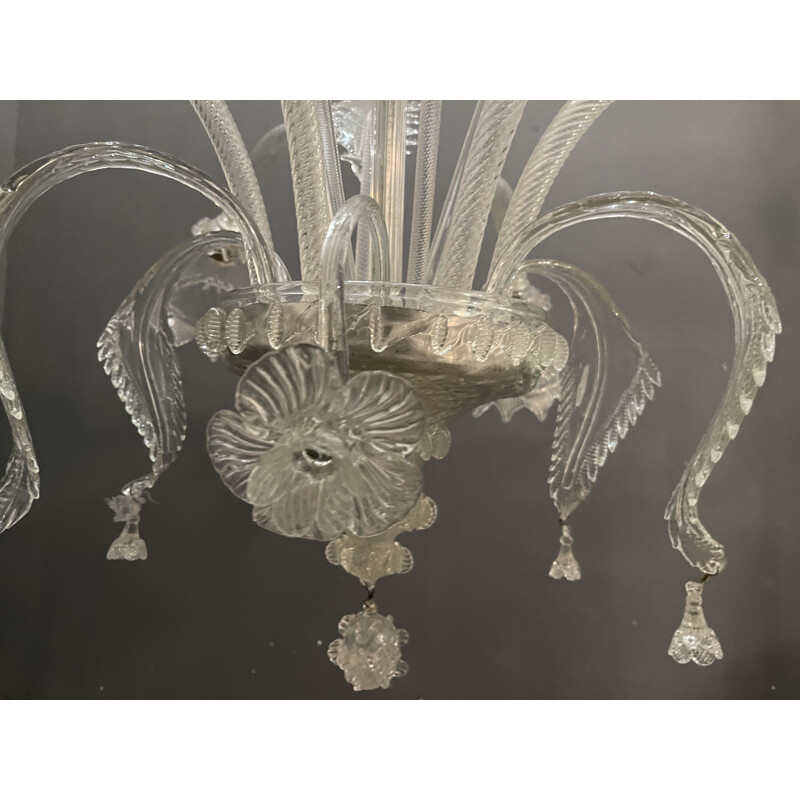 Lámpara vintage de cristal de Murano, 1960