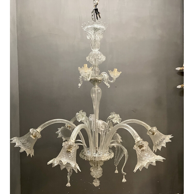 Candelabro de vidro Vintage Murano, 1960