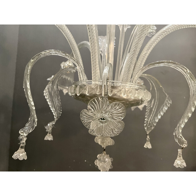 Lámpara vintage de cristal de Murano, 1960
