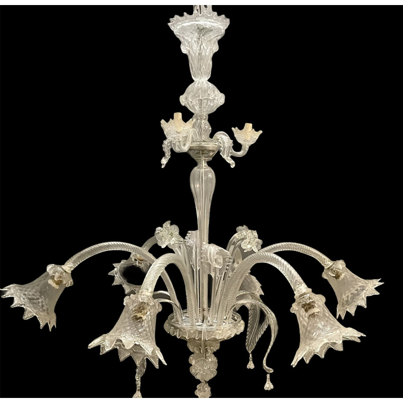 Candelabro de vidro Vintage Murano, 1960