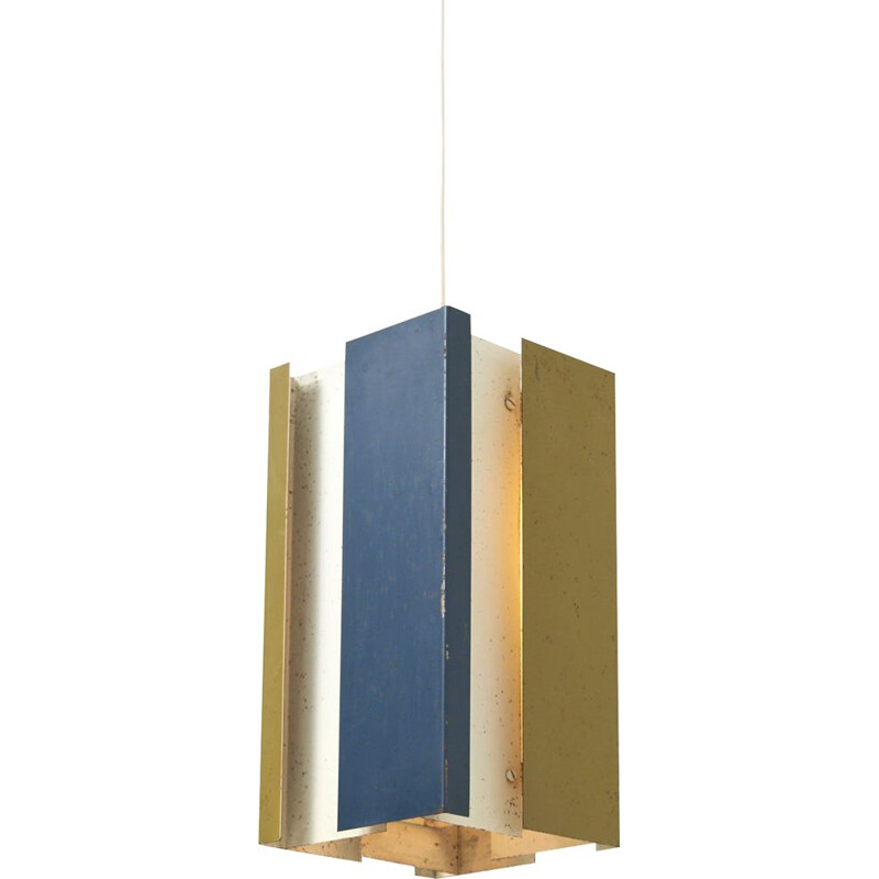 Vintage Modernist Pendant Lamp by J.J.M. Hoogervorst for Anvia, Netherlands 1950s