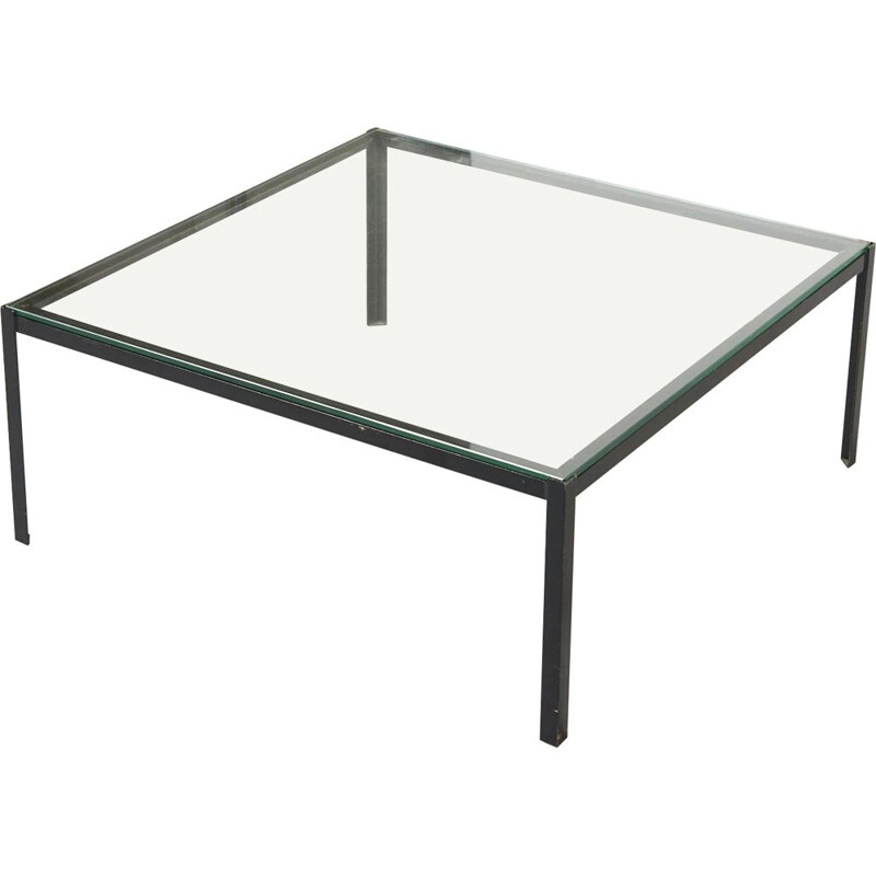 Vintage glass and steel coffee table by Floris Fiedeldij for Artimeta, Netherlands 1960