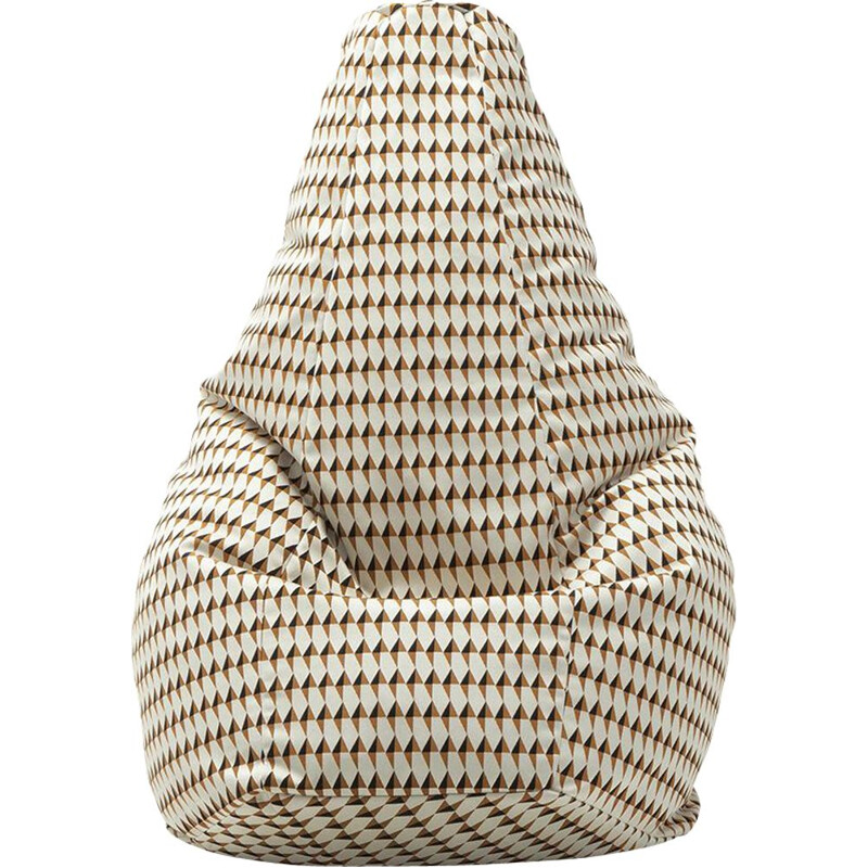 Vintage tobacco Sacco Tulipe pouffe armchair by Paolini Teodoro for Zanotta, 2019