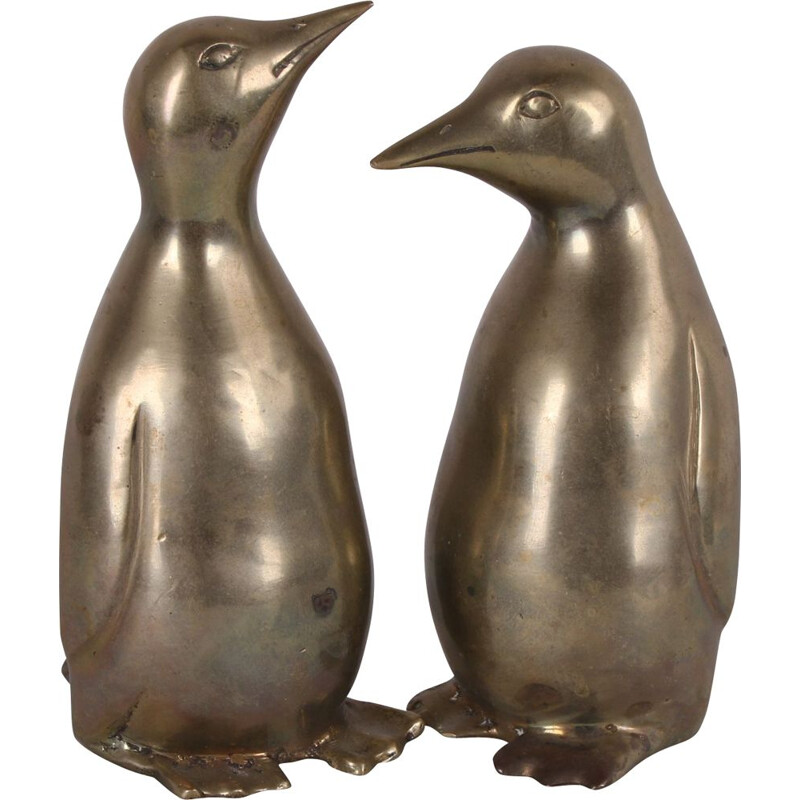 Pair of vintage Brass Pinguin, Scandinavia 1960s