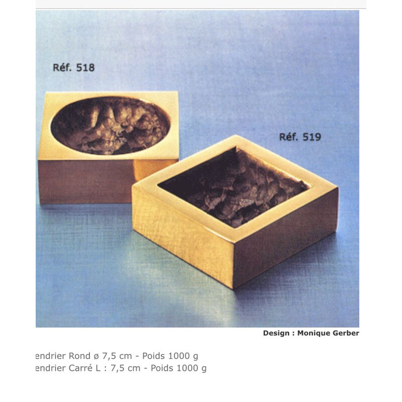 Vintage bronze ashtray Monique gerber 1970s