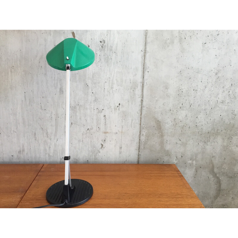 Anglepoise green desk lamp in iron and plastic - 1970s