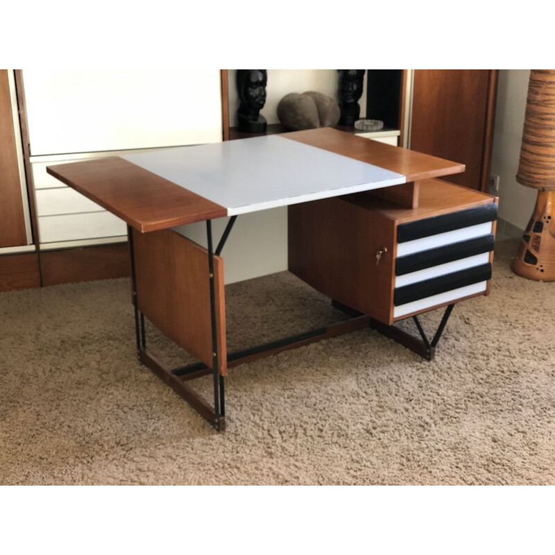 Vintage mahogany desk Ico Parisi M.I.M. Edition 1950s