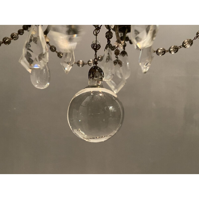 Lustre vintage en perles de cristal 1940